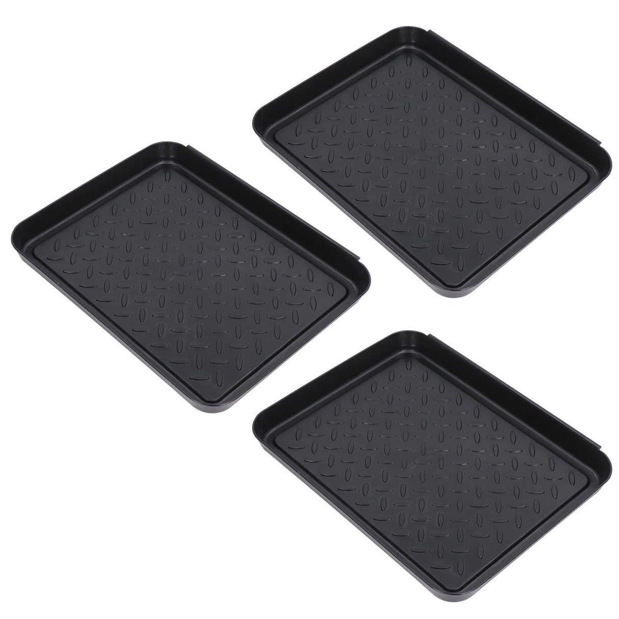 Shoe Tray Durable Plastic Space Saving 3 Interlocking Design Wide Application Stable Boot Tray for Home Office Hotel