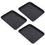 Shoe Tray Durable Plastic Space Saving 3 Interlocking Design Wide Application Stable Boot Tray for Home Office Hotel - Rear View