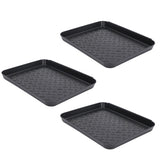 Shoe Tray Durable Plastic Space Saving 3 Interlocking Design Wide Application Stable Boot Tray for Home Office Hotel - Low Angle