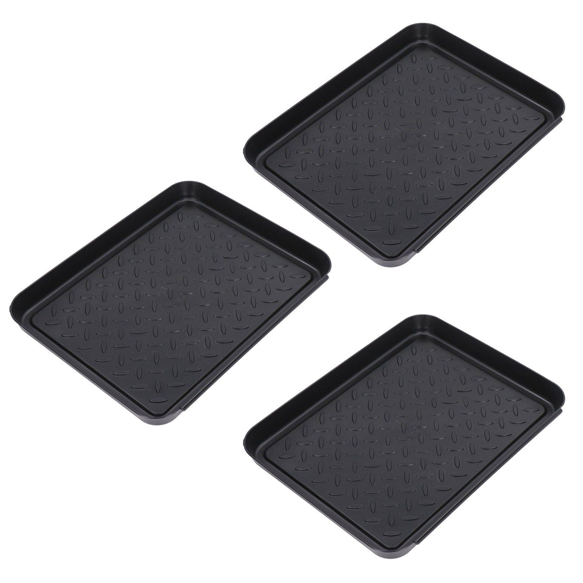 Shoe Tray Durable Plastic Space Saving 3 Interlocking Design Wide Application Stable Boot Tray for Home Office Hotel