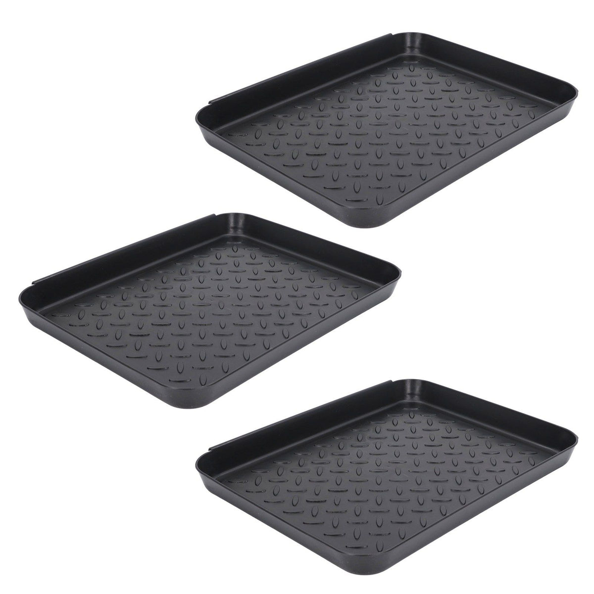 Shoe Tray Durable Plastic Space Saving 3 Interlocking Design Wide Application Stable Boot Tray for Home Office Hotel