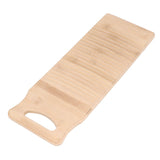 Bamboo Washboard Wooden Color Approx 19.7in Long Thickened Natural Bamboo Wear Resistant Sturdy Durable Wash Board - Front View