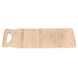 Bamboo Washboard Wooden Color Approx 19.7in Long Thickened Natural Bamboo Wear Resistant Sturdy Durable Wash Board - Rear View