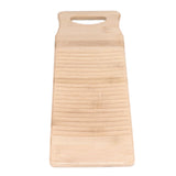 Bamboo Washboard Wooden Color Approx 19.7in Long Thickened Natural Bamboo Wear Resistant Sturdy Durable Wash Board - Low Angle