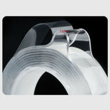 Double Sided Tape Approx 0.08in Thickened Double Sided Reusable Transparent Wide Application Adhesive Tape - Low Angle