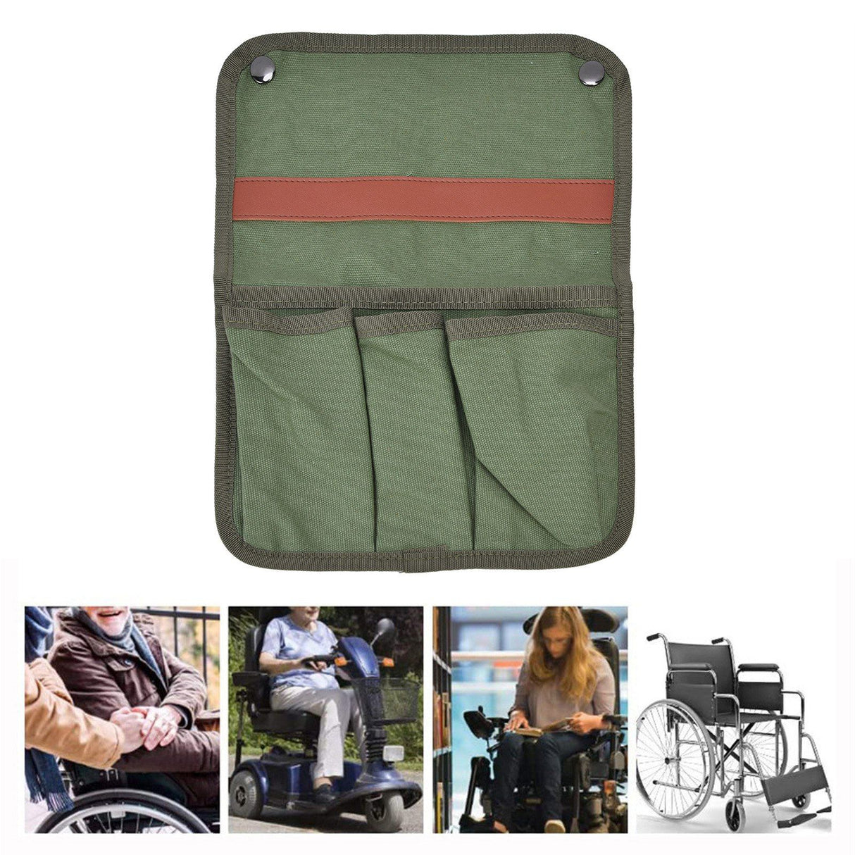Camping Chair Armrest Storage Bag Large Capacity Multiple Pockets Portable Chair Hanging Storage Bag for Outdoor BeachMilitary Green