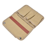 Camping Chair Armrest Storage Bag Large Capacity Multiple Pockets Portable Chair Hanging Storage Bag for Outdoor BeachKhaki - Rear View