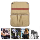 Camping Chair Armrest Storage Bag Large Capacity Multiple Pockets Portable Chair Hanging Storage Bag for Outdoor BeachKhaki