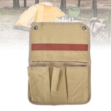 Camping Chair Armrest Storage Bag Large Capacity Multiple Pockets Portable Chair Hanging Storage Bag for Outdoor BeachKhaki - Extra Image