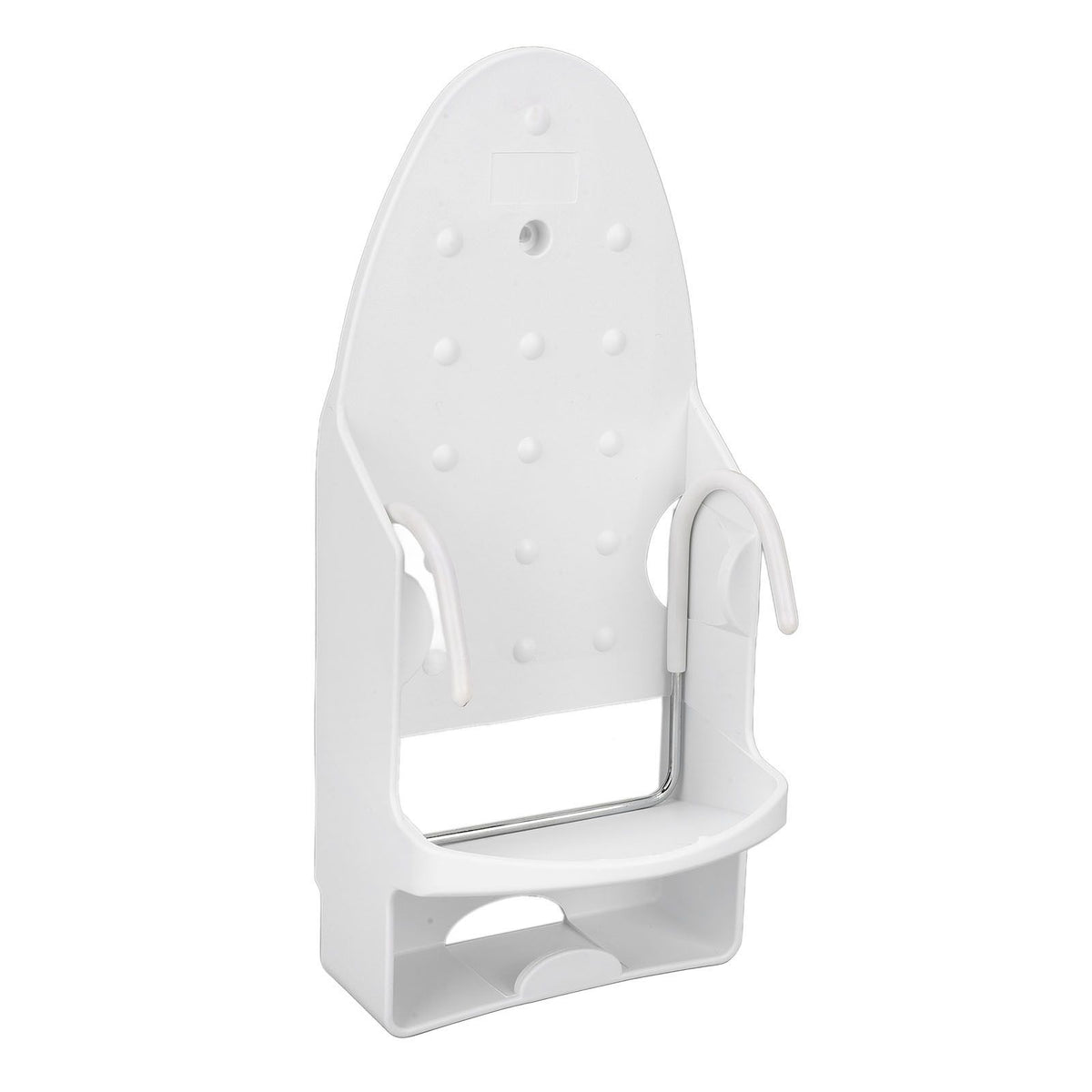 Electric Iron Holder Heat Resistant 2 in 1 Wall Mounted Iron Board Rack with Hook for Home BathroomWhite