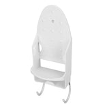 Electric Iron Holder Heat Resistant 2 in 1 Wall Mounted Iron Board Rack with Hook for Home BathroomWhite - Top-Down View