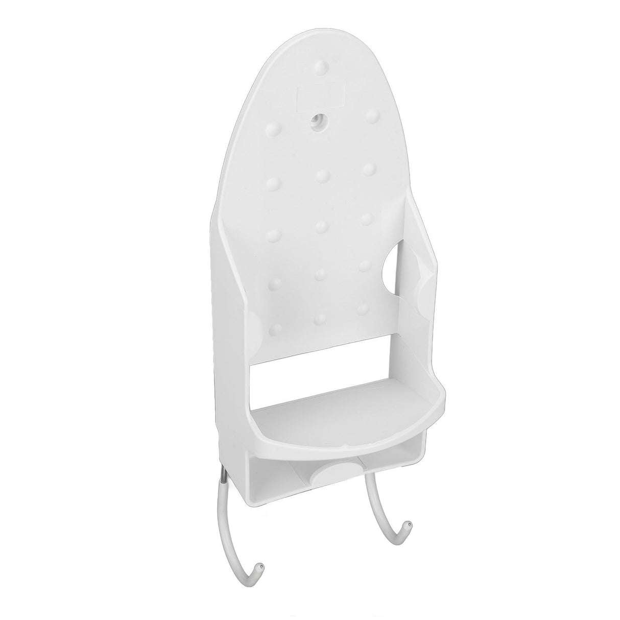 Electric Iron Holder Heat Resistant 2 in 1 Wall Mounted Iron Board Rack with Hook for Home BathroomWhite