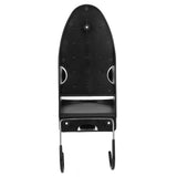 Electric Iron Holder Heat Resistant 2 in 1 Wall Mounted Iron Board Rack with Hook for Home BathroomBlack - Rear View