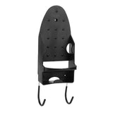 Electric Iron Holder Heat Resistant 2 in 1 Wall Mounted Iron Board Rack with Hook for Home BathroomBlack - Close-Up Angle