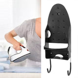 Electric Iron Holder Heat Resistant 2 in 1 Wall Mounted Iron Board Rack with Hook for Home BathroomBlack - Extra Image