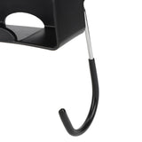 Electric Iron Holder Heat Resistant 2 in 1 Wall Mounted Iron Board Rack with Hook for Home BathroomBlack