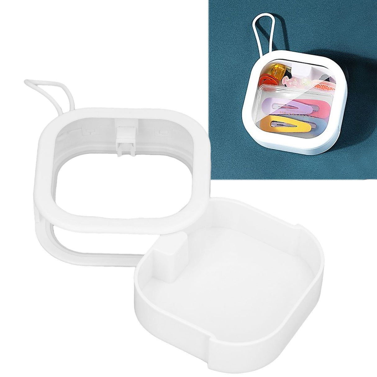 Clear Small Containers ABS TPE Transparent Drawer Organizers with Push Switch for BeadsWhite