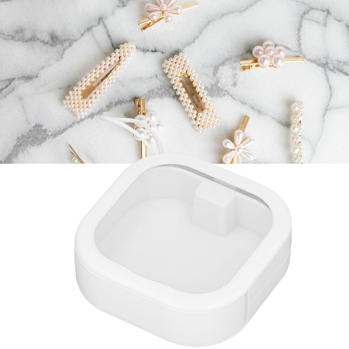 Clear Small Containers ABS TPE Transparent Drawer Organizers with Push Switch for BeadsWhite