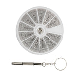 Screw Nut Assortment Kit 600pcs Watch Glasses Small Screw Nut Repair Kit with Screwdriver M1M1.2 M1.4 M1.6