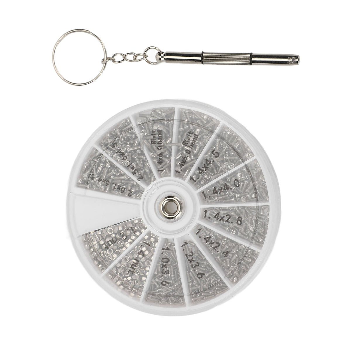 Screw Nut Assortment Kit 600pcs Watch Glasses Small Screw Nut Repair Kit with Screwdriver M1M1.2 M1.4 M1.6