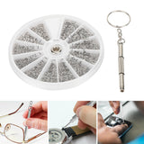 Screw Nut Assortment Kit 600pcs Watch Glasses Small Screw Nut Repair Kit with Screwdriver M1M1.2 M1.4 M1.6