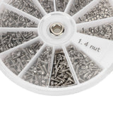 Screw Nut Assortment Kit 600pcs Watch Glasses Small Screw Nut Repair Kit with Screwdriver M1M1.2 M1.4 M1.6