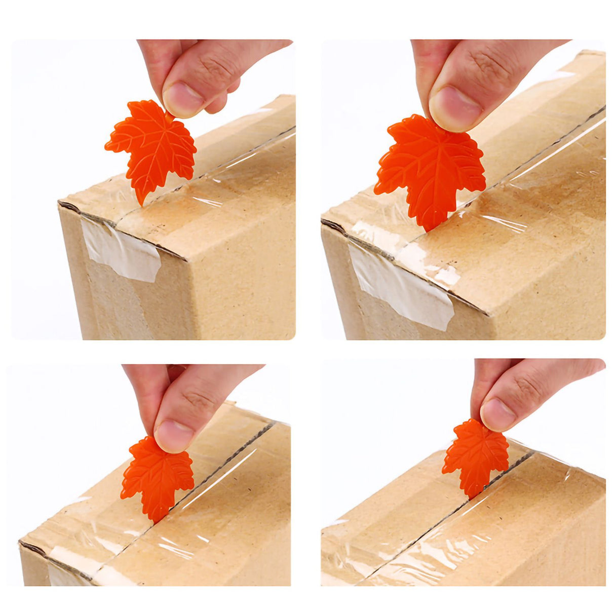Box Opener Compact Universal Plastic Package Opener for Envelope Express Bag Grocery Bag Cardboard BoxMaple Leaf Style 4.5x5cm / 1.8x2in