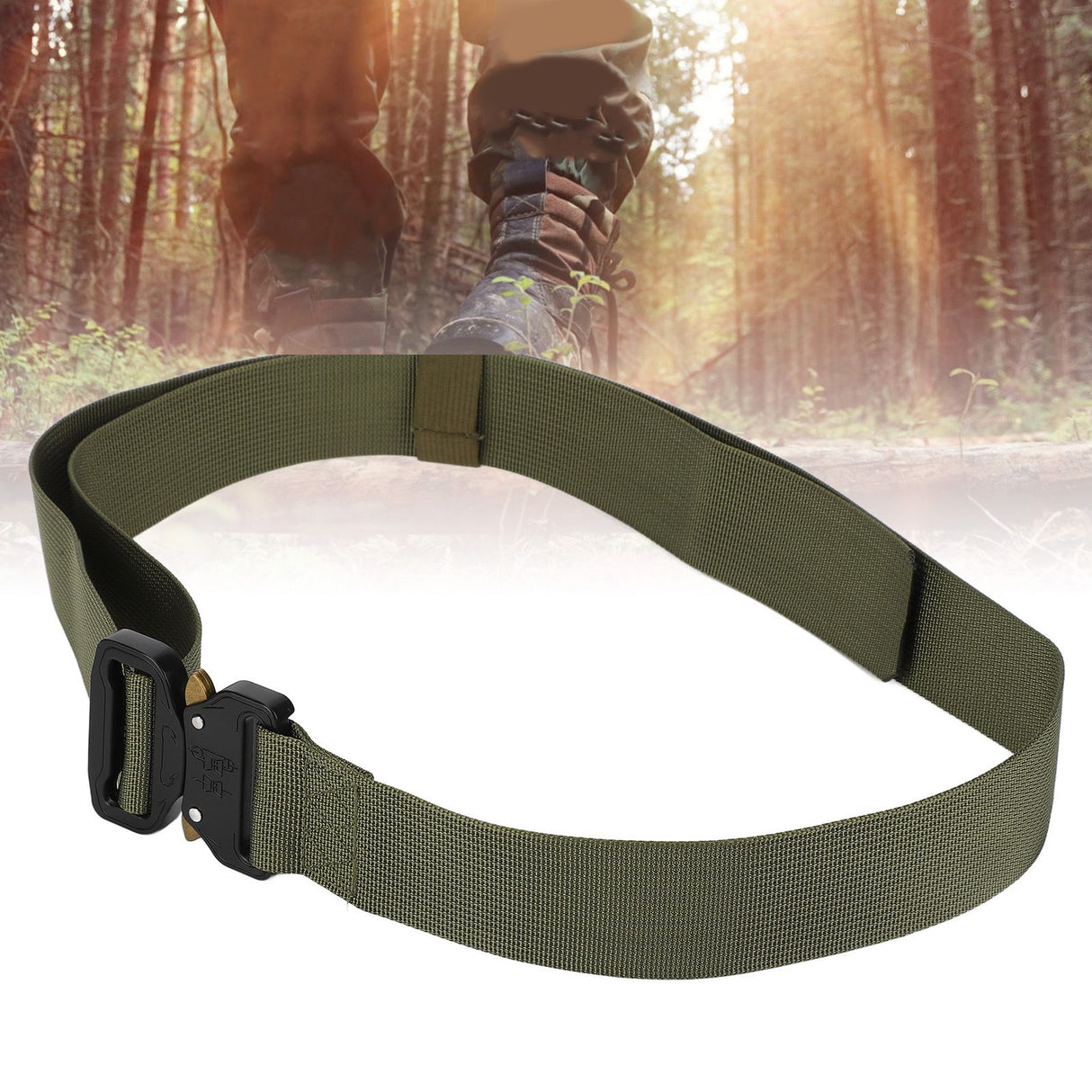 Waist Belt Quick Release Simple Stylish Durable Waterproof Sweatproof Multipurpose Outdoor Tactics BeltGreen