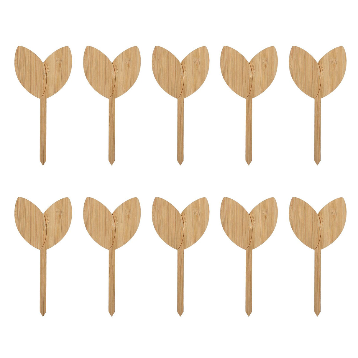 10pcs Plant Labels Bamboo Material Easy Writing 1/8 in Thickness Decorative Garden Markers for GardenerLeaf Shape
