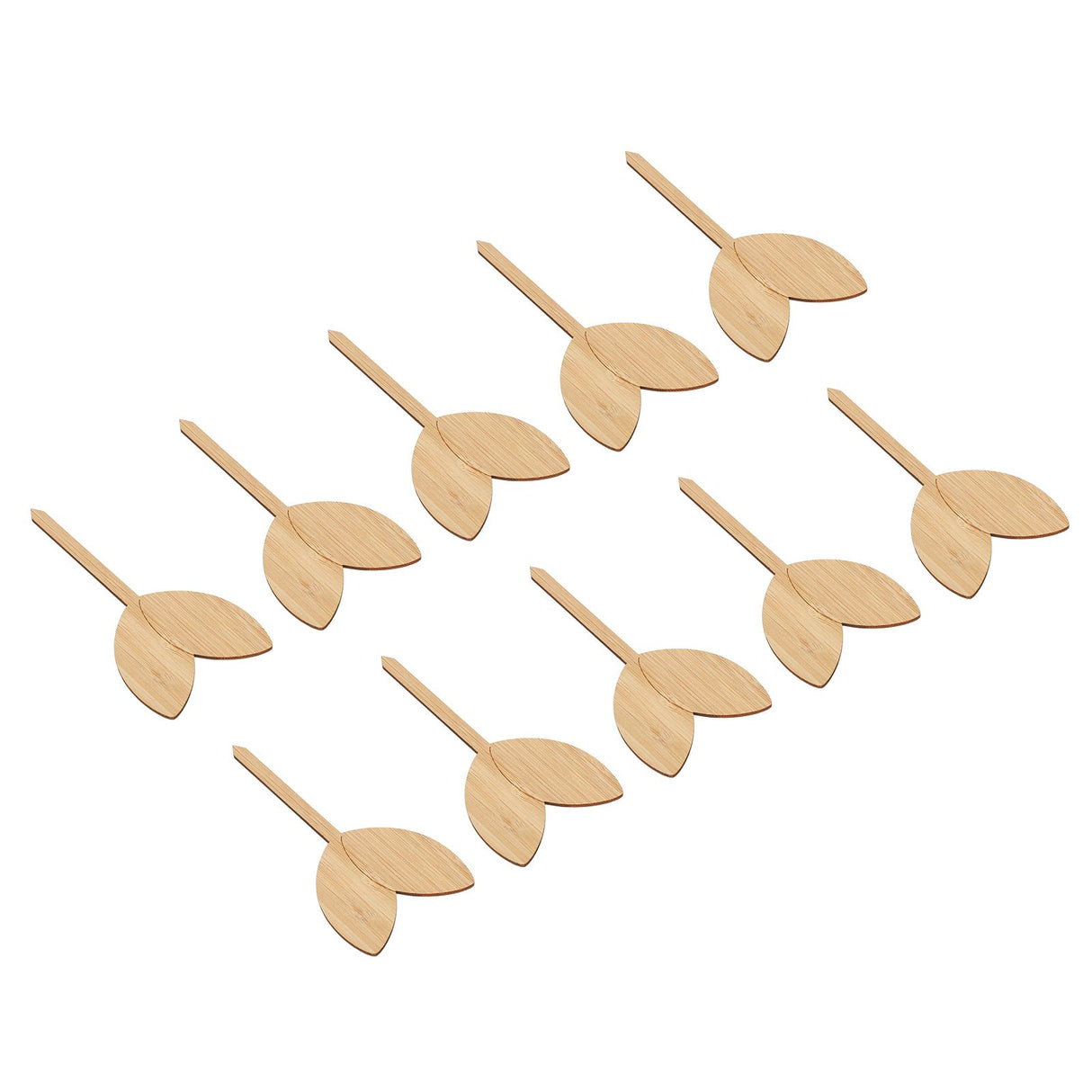 10pcs Plant Labels Bamboo Material Easy Writing 1/8 in Thickness Decorative Garden Markers for GardenerLeaf Shape