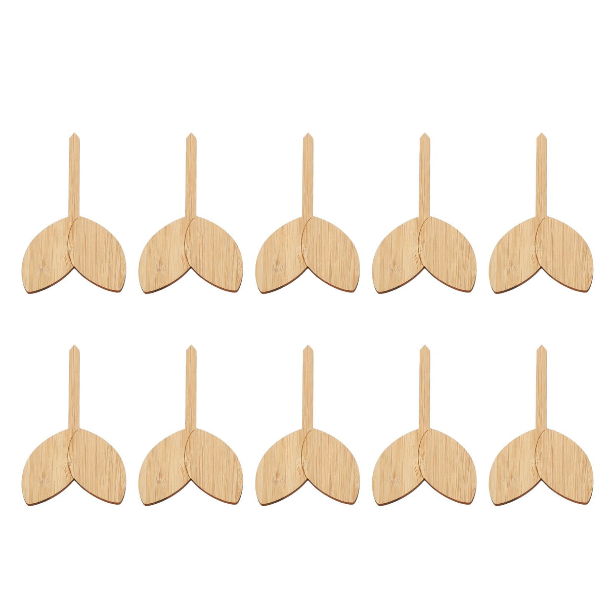 10pcs Plant Labels Bamboo Material Easy Writing 1/8 in Thickness Decorative Garden Markers for GardenerLeaf Shape