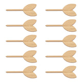 10pcs Plant Labels Bamboo Material Easy Writing 1/8 in Thickness Decorative Garden Markers for GardenerLeaf Shape - Top-Down View