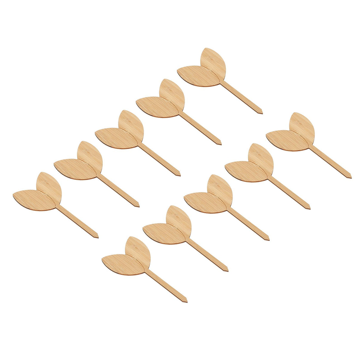 10pcs Plant Labels Bamboo Material Easy Writing 1/8 in Thickness Decorative Garden Markers for GardenerLeaf Shape