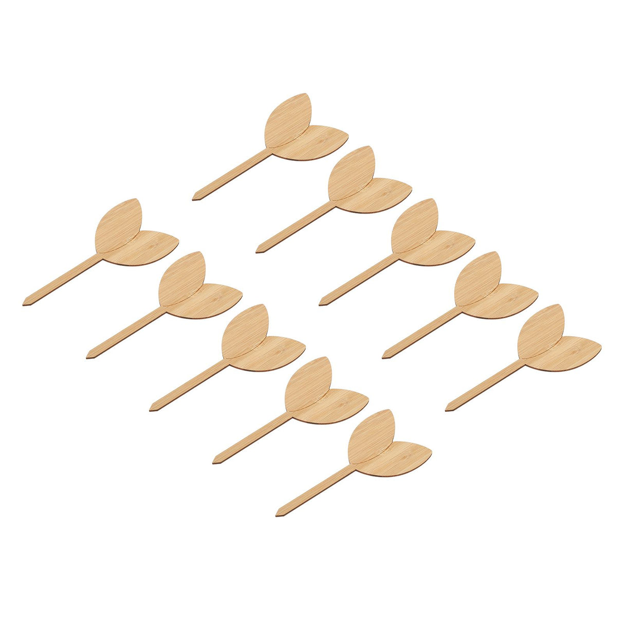 10pcs Plant Labels Bamboo Material Easy Writing 1/8 in Thickness Decorative Garden Markers for GardenerLeaf Shape