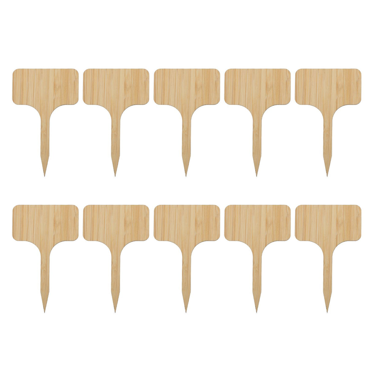10pcs Plant Labels Bamboo Material Easy Writing 1/8 in Thickness Decorative Garden Markers for GardenerT Shape