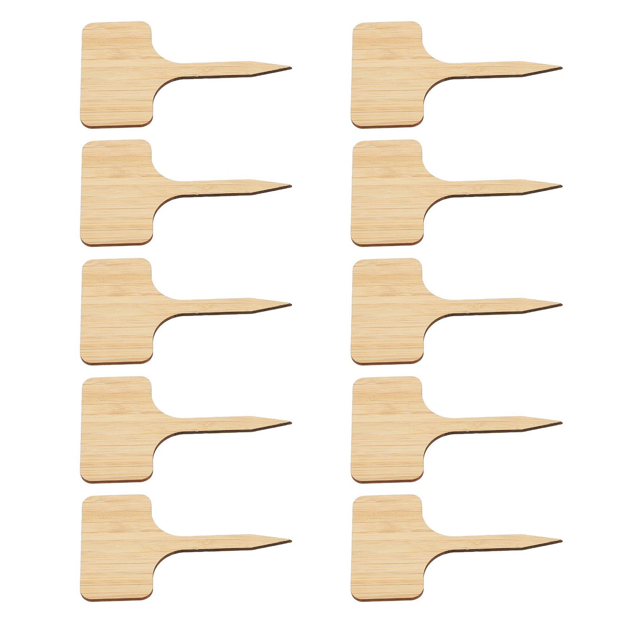 10pcs Plant Labels Bamboo Material Easy Writing 1/8 in Thickness Decorative Garden Markers for GardenerT Shape