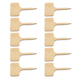10pcs Plant Labels Bamboo Material Easy Writing 1/8 in Thickness Decorative Garden Markers for GardenerT Shape - Top-Down View