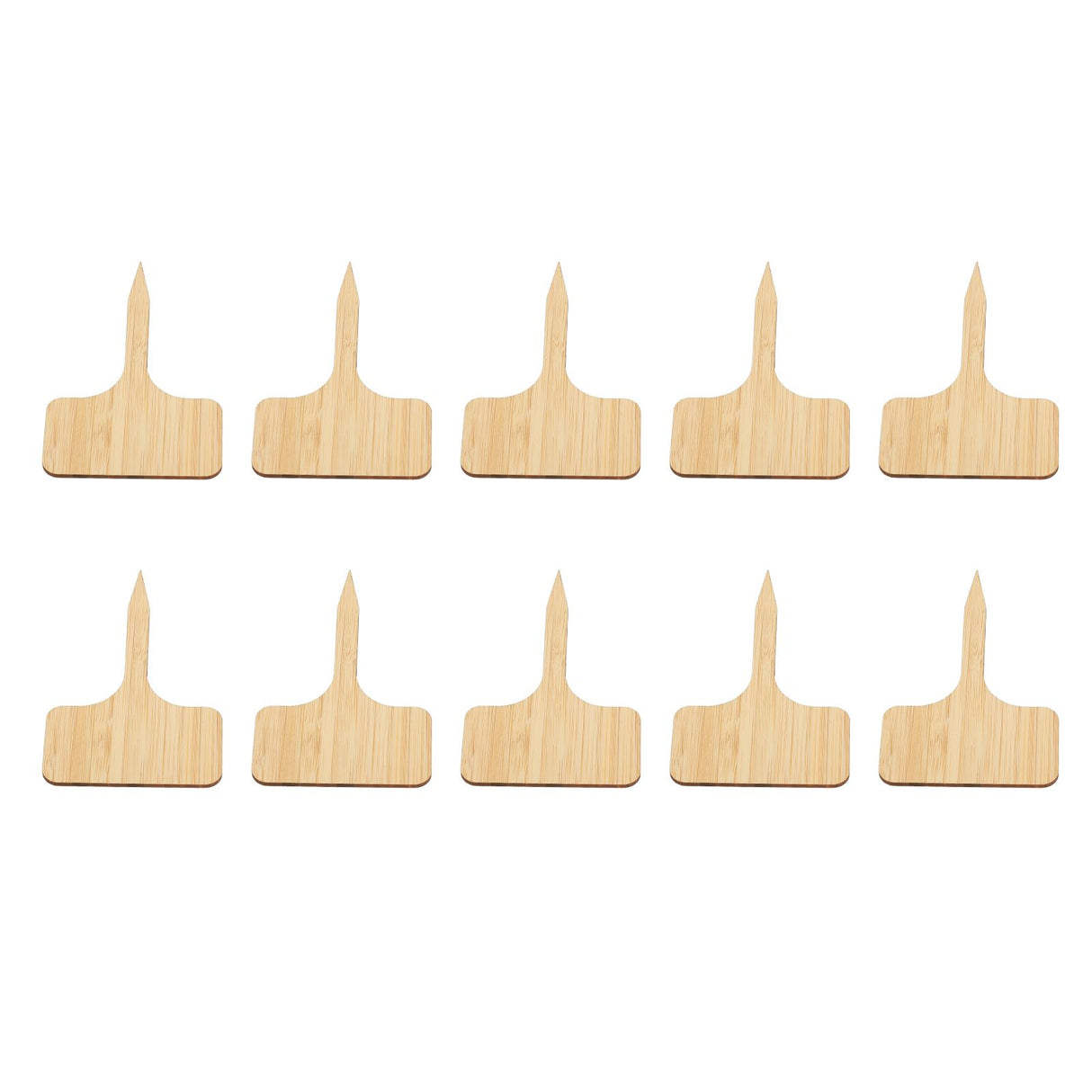 10pcs Plant Labels Bamboo Material Easy Writing 1/8 in Thickness Decorative Garden Markers for GardenerT Shape