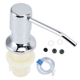 Sink Soap Dispenser Kit with Silicone Tube Stainless Steel Electroplating Sink Liquid Pump Head for Kitchen