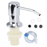 Sink Soap Dispenser Kit with Silicone Tube Stainless Steel Electroplating Sink Liquid Pump Head for Kitchen - Extra Image