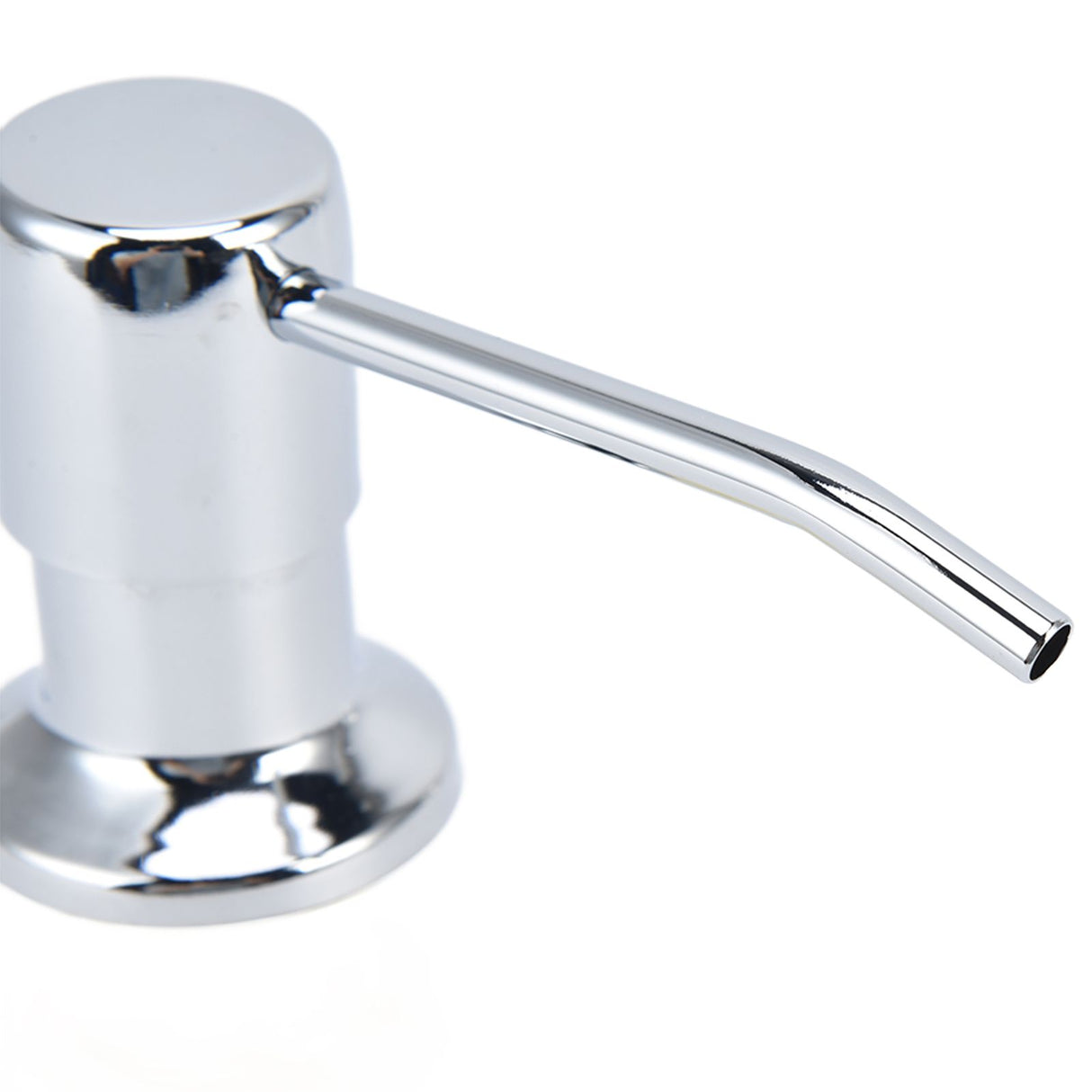 Sink Soap Dispenser Kit with Silicone Tube Stainless Steel Electroplating Sink Liquid Pump Head for Kitchen