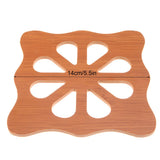 Hollow Wooden Coaster Kitchen Thickened Anti Scalding Heat Insulation Mat Anti Slip Pot Bowl MatL Square Wintersweet C0D49 9.5cm - Front View