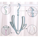 Shoes Drying Rack PP 360° Rotatable Windproof Connectable Shoes Storage Hanger for Scarves HatsBlue - Top-Down View