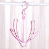 Shoes Drying Rack PP 360° Rotatable Windproof Connectable Shoes Storage Hanger for Scarves HatsPink