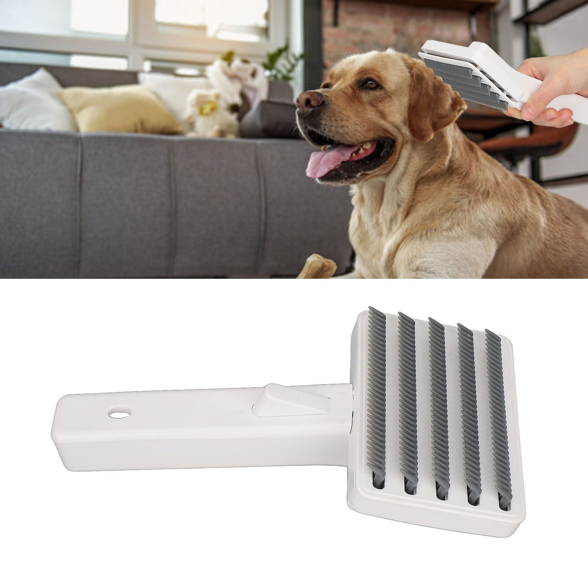 Dog Deshedding Brush Durable ABS Portable Comfortable Handle Body Massage Hair Scurf Removal Dog Brush for Dog Cat Pet