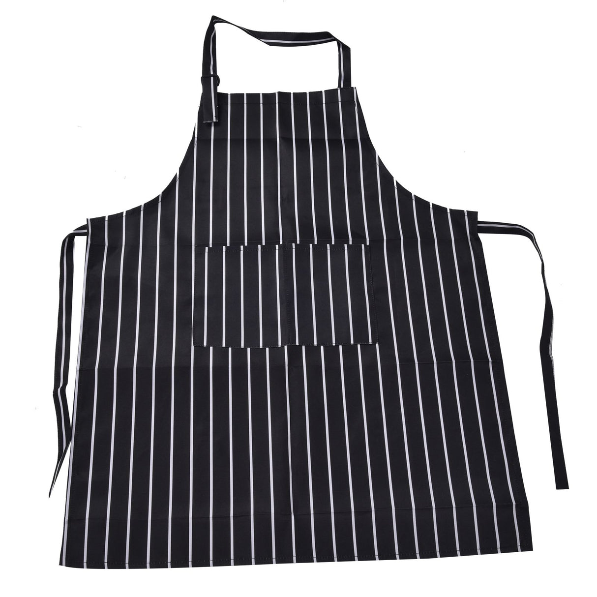 Bib Apron Waterproof Adjustable Kitchen Cooking Aprons with Dual Pockets for Kitchens Restaurants BakersBlack and White Bars