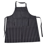 Bib Apron Waterproof Adjustable Kitchen Cooking Aprons with Dual Pockets for Kitchens Restaurants BakersBlack and White Bars