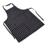 Bib Apron Waterproof Adjustable Kitchen Cooking Aprons with Dual Pockets for Kitchens Restaurants BakersBlack and White Bars - Front View