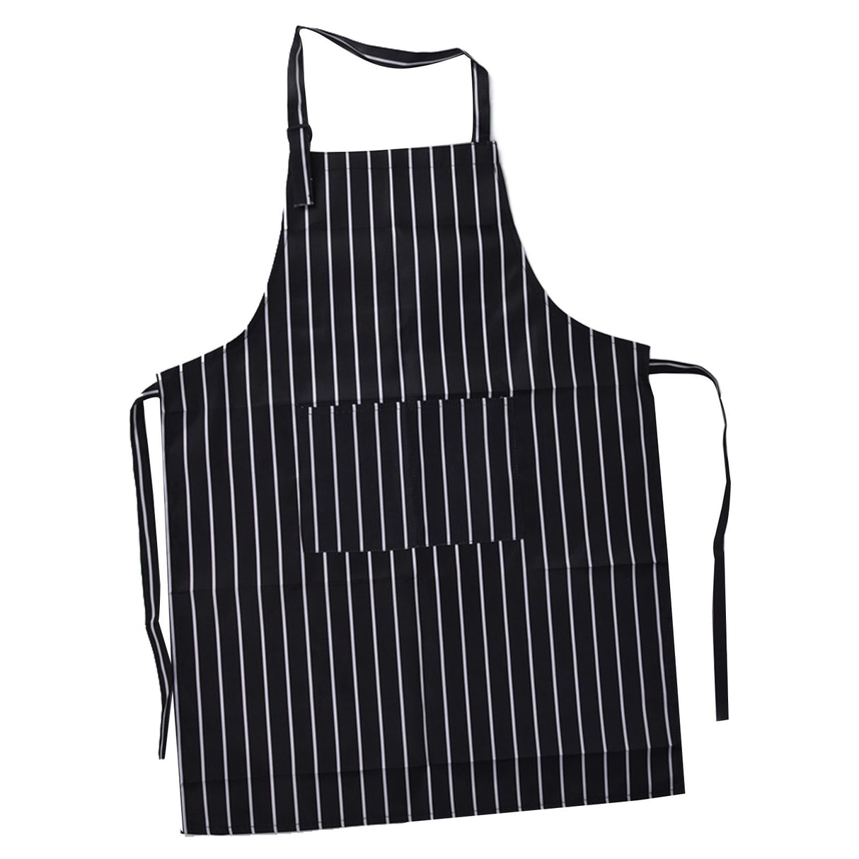 Bib Apron Waterproof Adjustable Kitchen Cooking Aprons with Dual Pockets for Kitchens Restaurants BakersBlack and White Bars