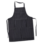 Bib Apron Waterproof Adjustable Kitchen Cooking Aprons with Dual Pockets for Kitchens Restaurants BakersBlack and White Bars